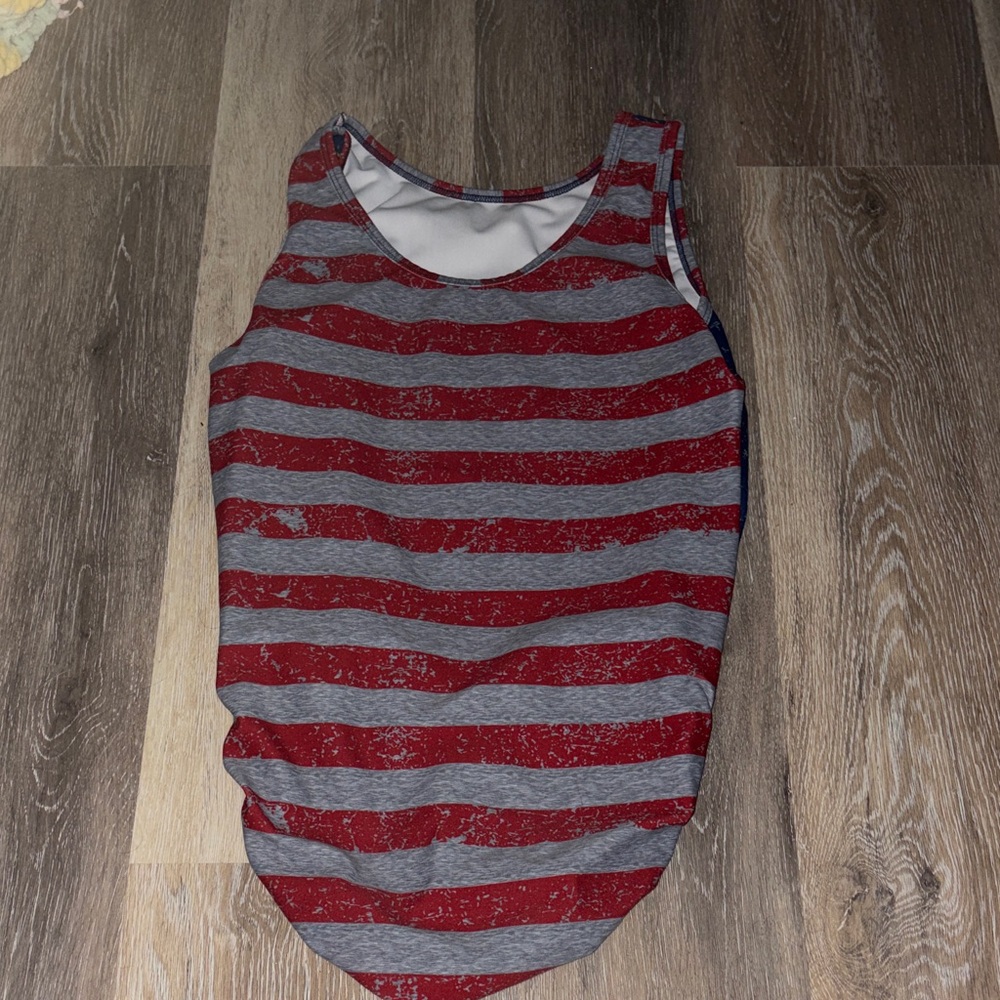 Patriotic Star-Patterned Gymnastics Leotard - Picture 3 of 4